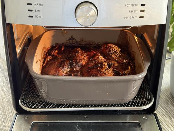 Pulled Chicken Rezept - vor dem Backen Backform im Air Fryer für Rezept Pulled Chicken von Pampered Chef®