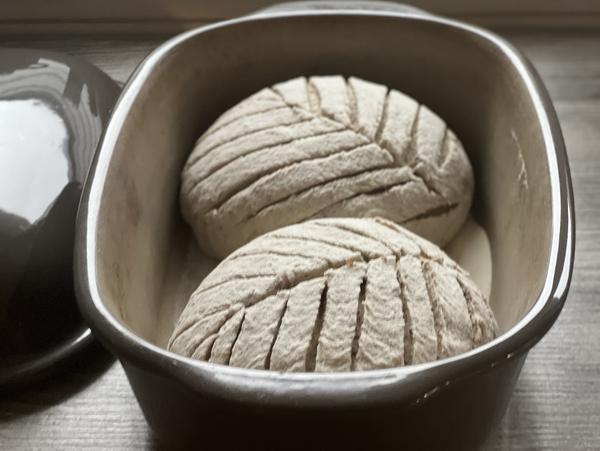Brot in Backform für Rezept Leinsamen Brot aus dem Ofenmeister von Pampered Chef® 