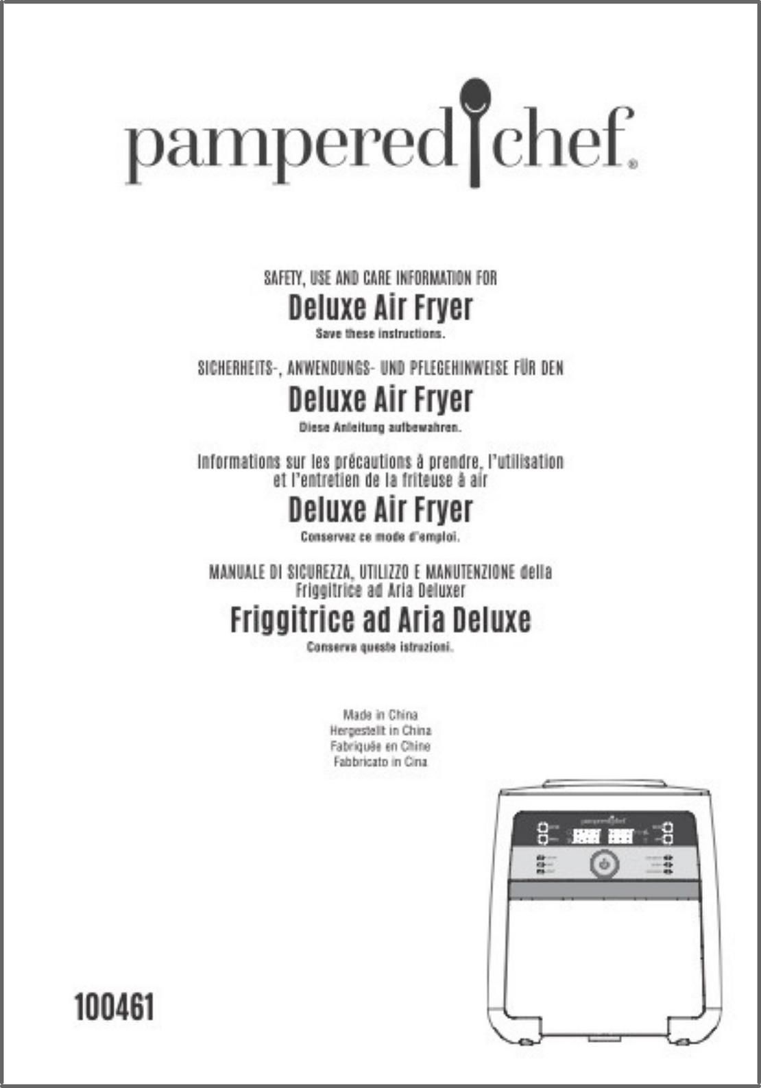 Cover vom Handbuch des Deluxe Air Fryers von Pampered Chef® 