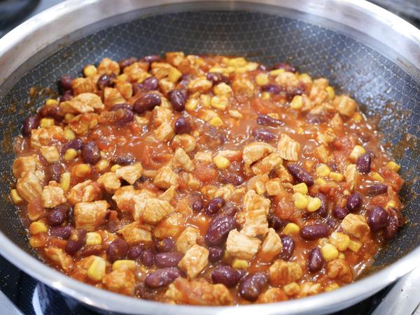 Fleischfüllung für Rezept Hähnchen Tortillas vom großen Ofenzauberer plus von Pampered Chef® 