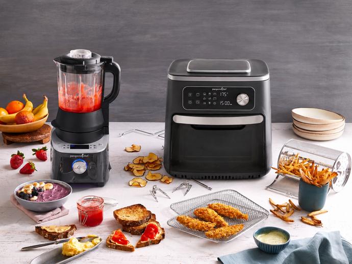 Elekronische Küchenhelfer von Pampered Chef® - Menübild Elekronische Küchenhelfer von Pampered Chef® mit Air Fryer und Kochmixer