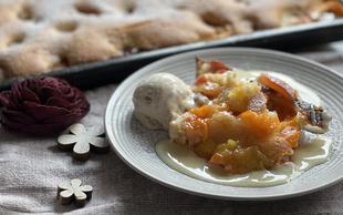 Aprikosen-Pfirsich-Cobbler Rezept - Grillstein - Pampered Chef® 