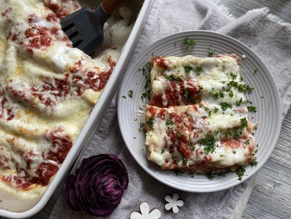 Portion - Rezept Cannelloni mit Rukola aus der Ofenhexe® von Pampered Chef® 