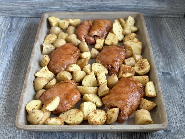 Kartoffeln - Rezept Griechisches Hähnchen vom großen Ofenzauberer von Pampered Chef® 