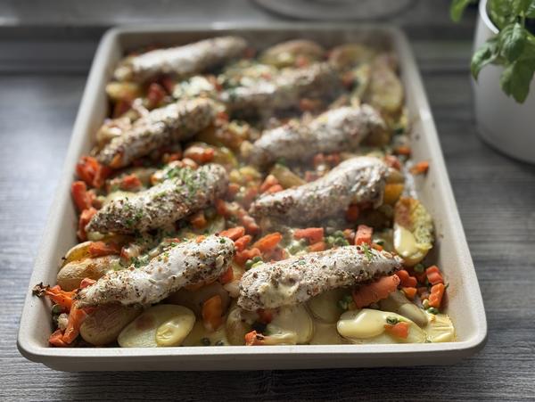 Gericht gebacken - Gemüse-Kartoffel-Blech Rezept - Großer Ofenzauberer 