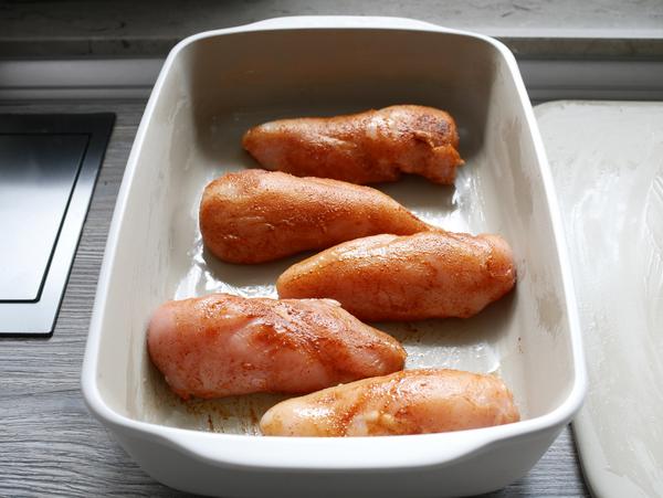 Hähnchenfilets - Rezept Champignon Hähnchen mit Kartoffelspalten aus dem Grundset