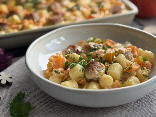 Kürbis-Gnocchi-Blech Rezept Rezept Kürbis-Gnocchi-Blech vom großen Ofenzauberer von Pampered Chef®