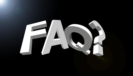 Häufig gestellte Fragen zu Pampered Chef - Bild Dunkler Untergrund mit weißen Buchstaben FAQ