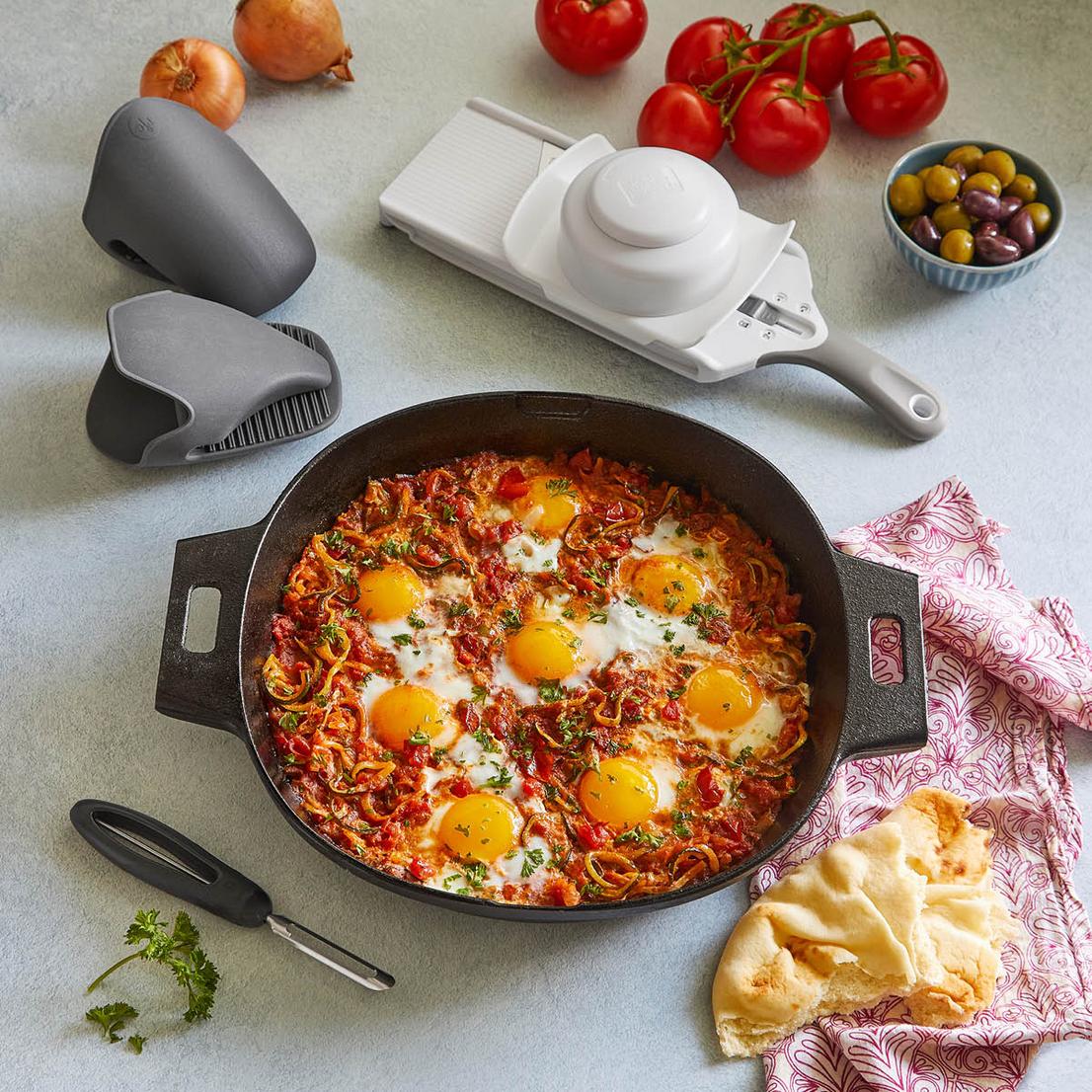 Gusseisen Set - Pampered Chef® - Hobel - Schäler - Handschuhe Gusseisen Set von Pampered Chef® mit 4 Teilen