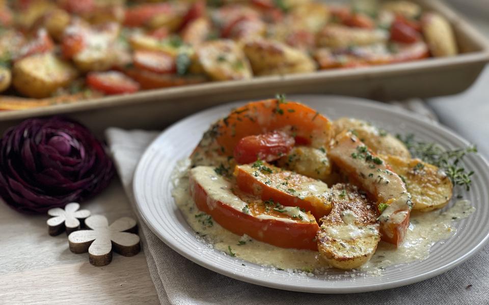 Rezept Sahne-Kürbis mit Kartoffeln vom großen Ofenzauberer von Pampered Chef®