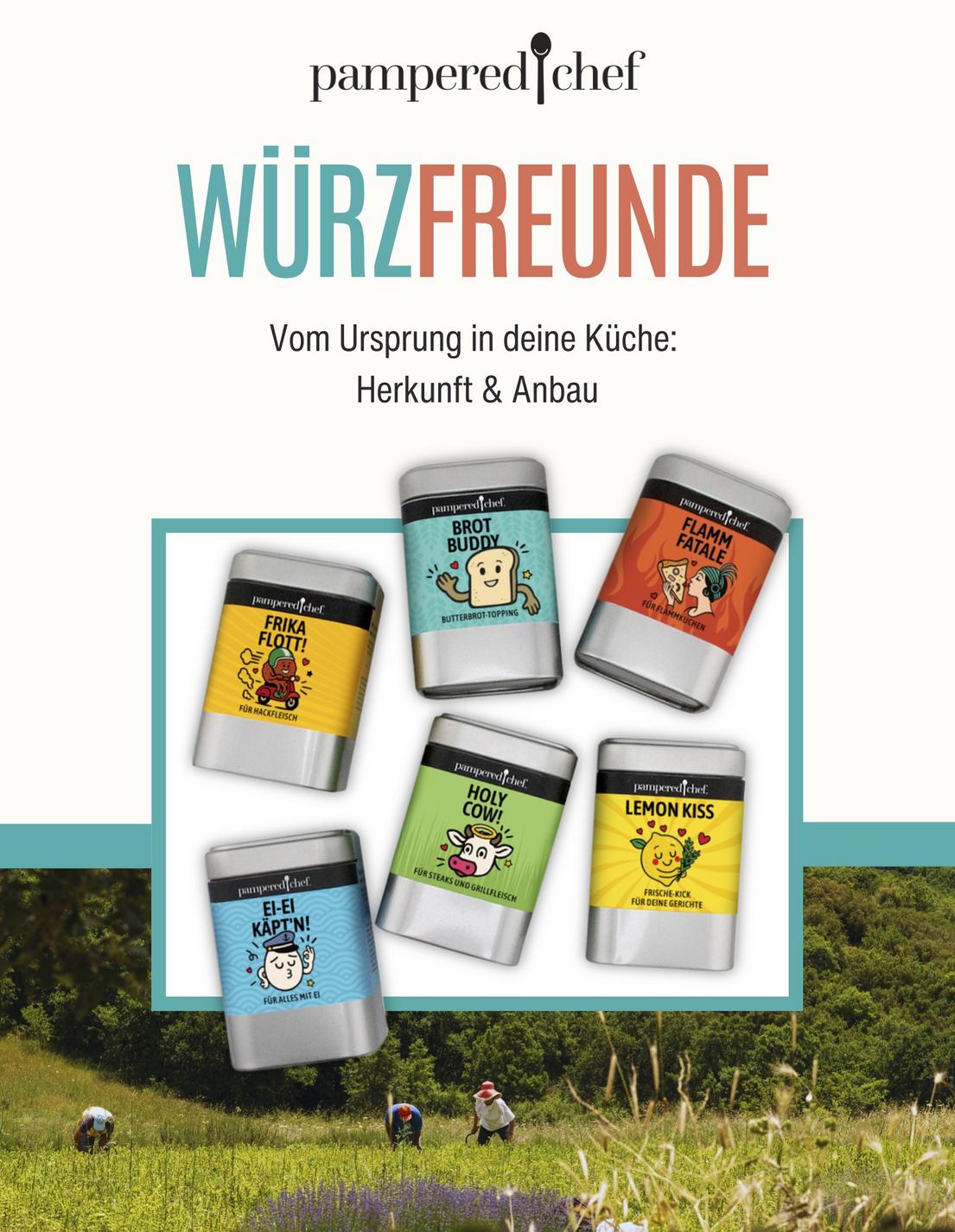 Cover Handbuch Würzfreunde mit 6 Gewürzen von Pampered Chef® 