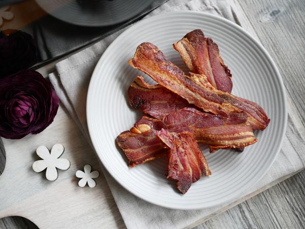 Portion Speck gebacken für Rezept Bacon aus dem Air Fryer von Pampered Chef®