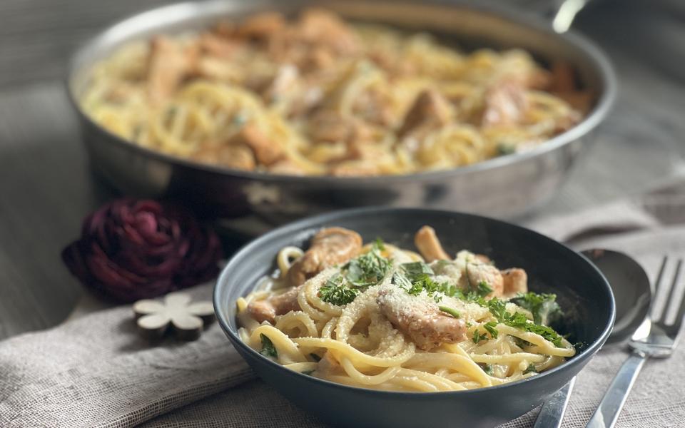 Rezept Chicken Alfredo - Edelstahf-Pfanne - Pampered Chef® 