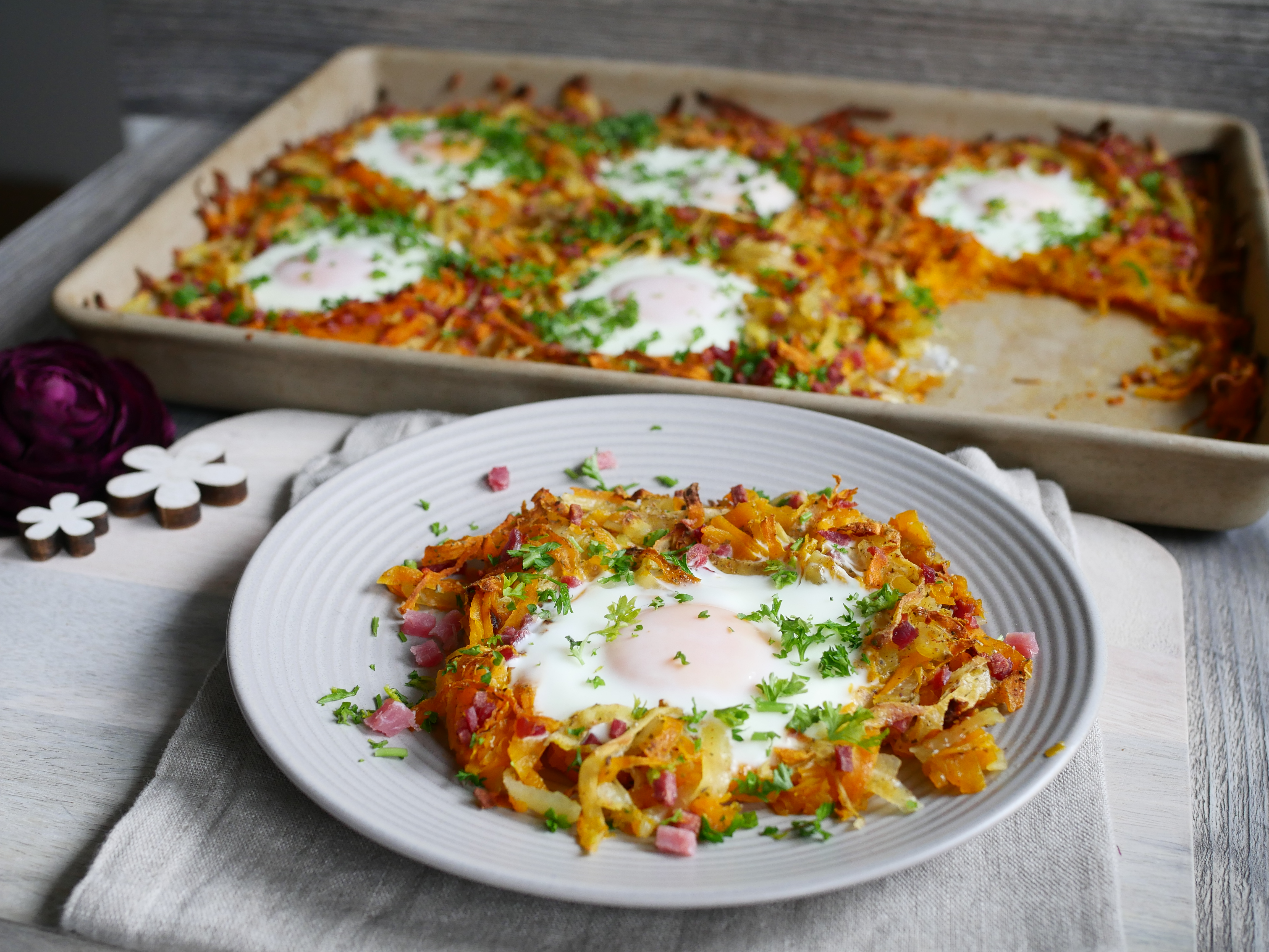 Kürbis Rösti mit Ei
