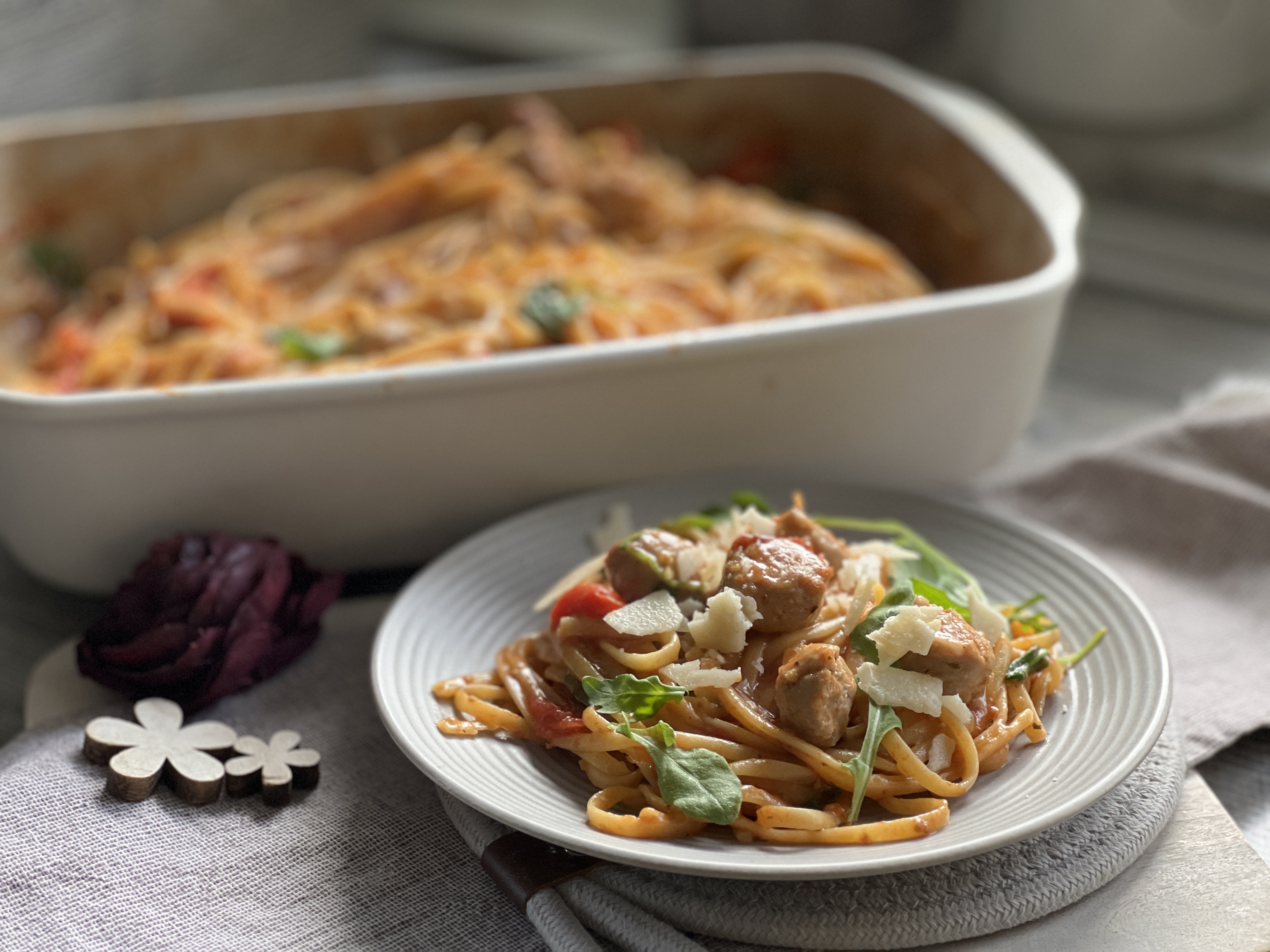 Ofenpasta mit Salsiccia