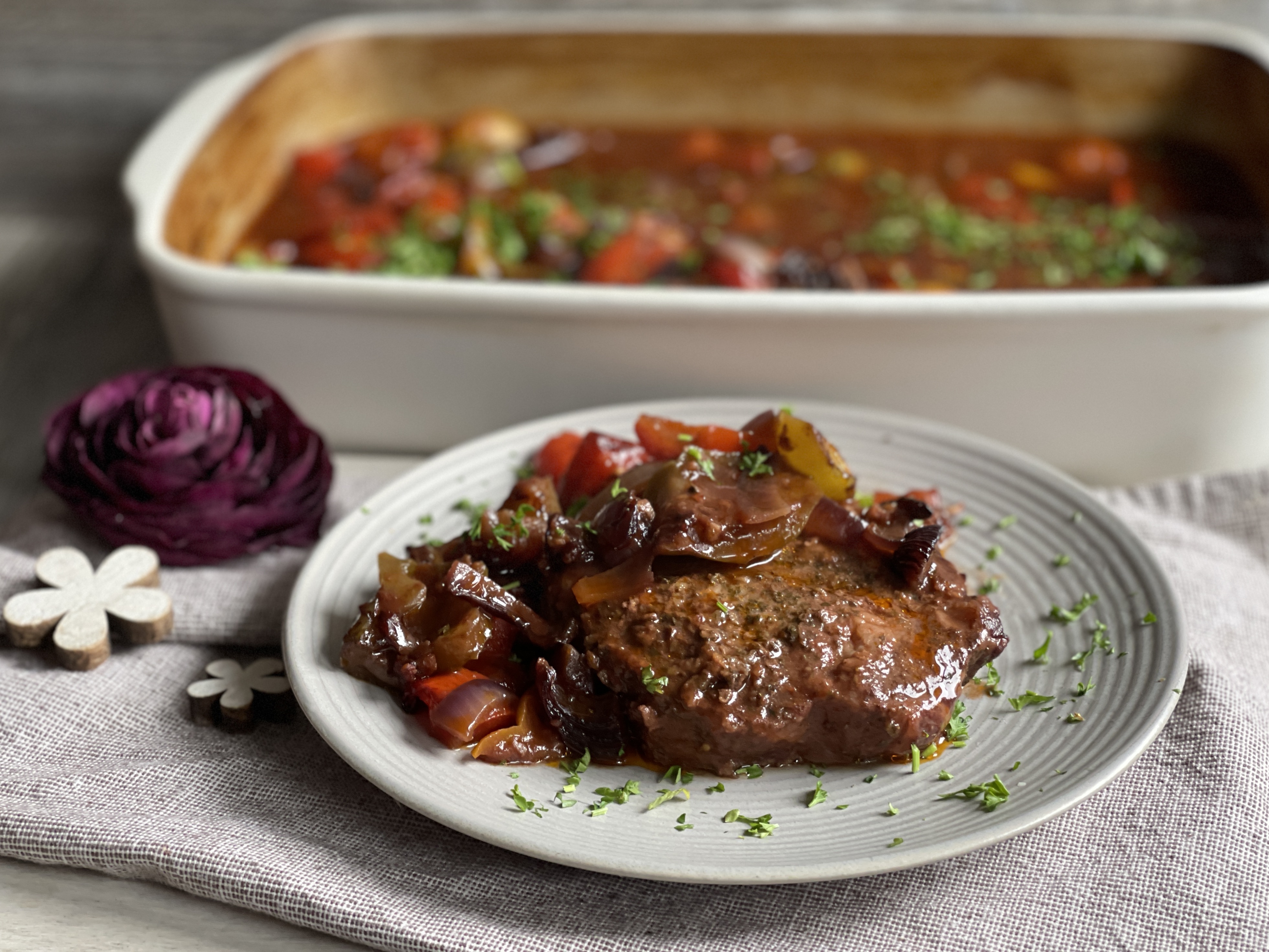 Ofenschmorsteaks "Pulled Pork Art"
