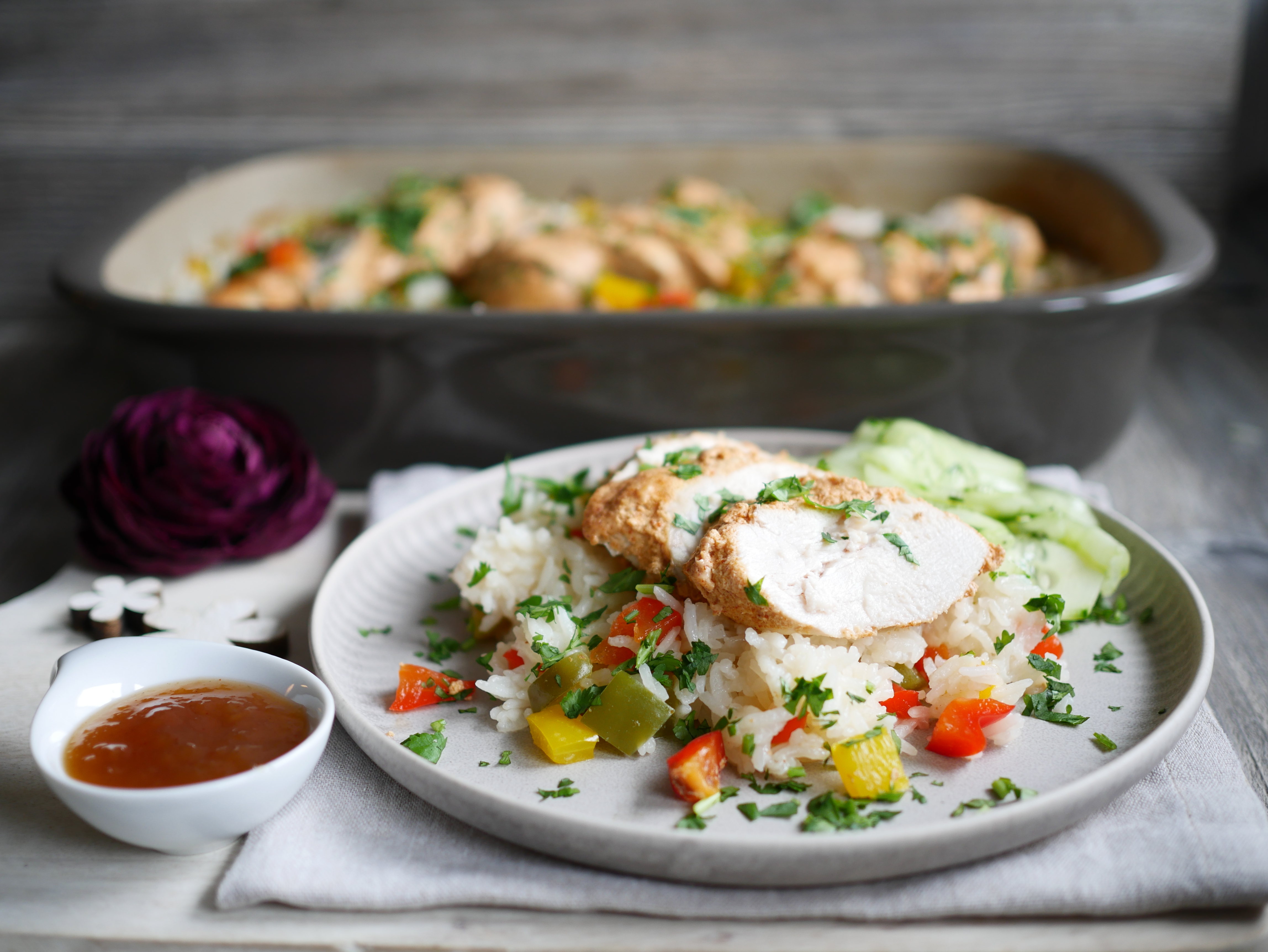 Tandoori Hähnchen mit Reis