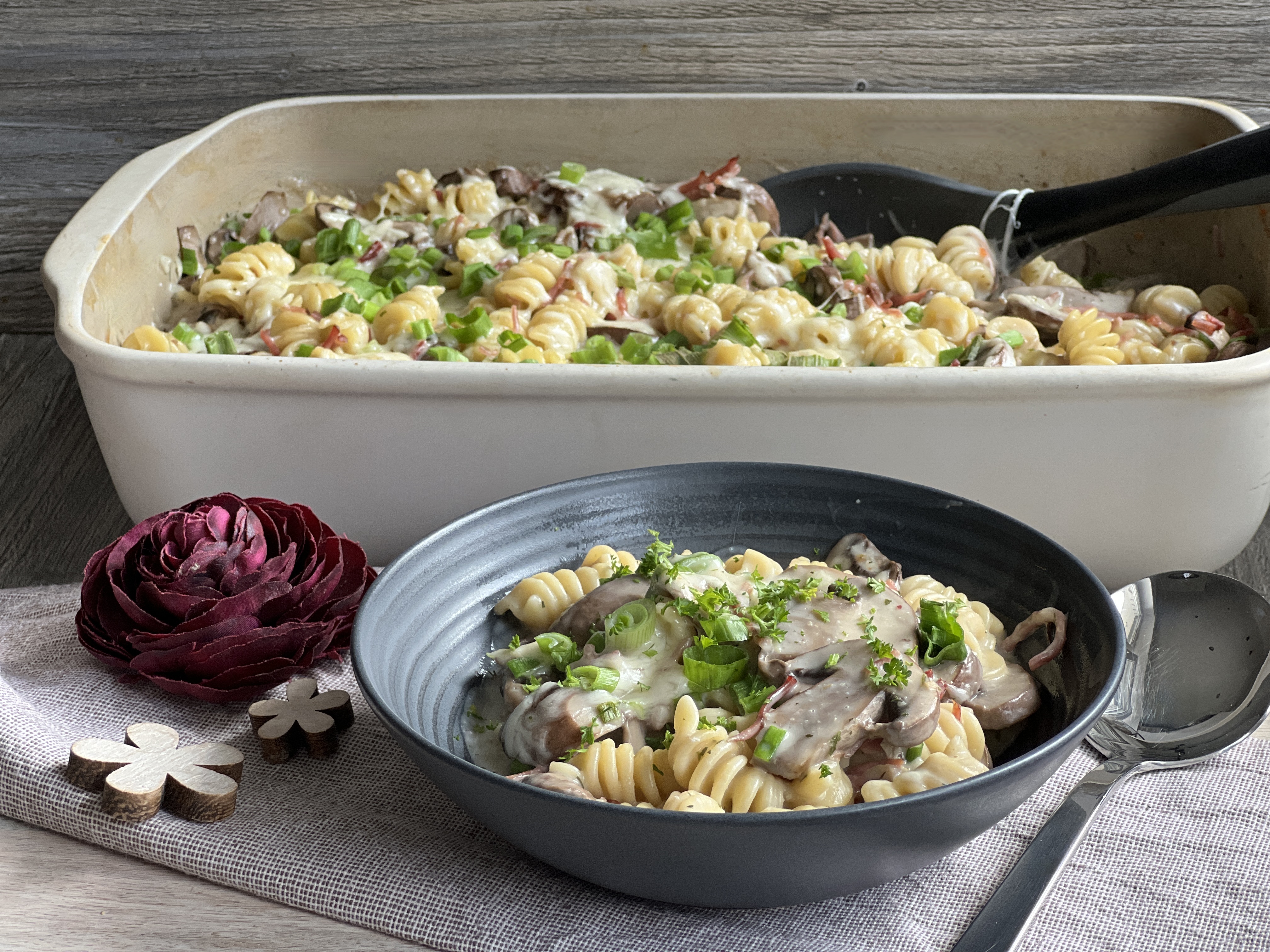 Champignon-Nudel-Topf