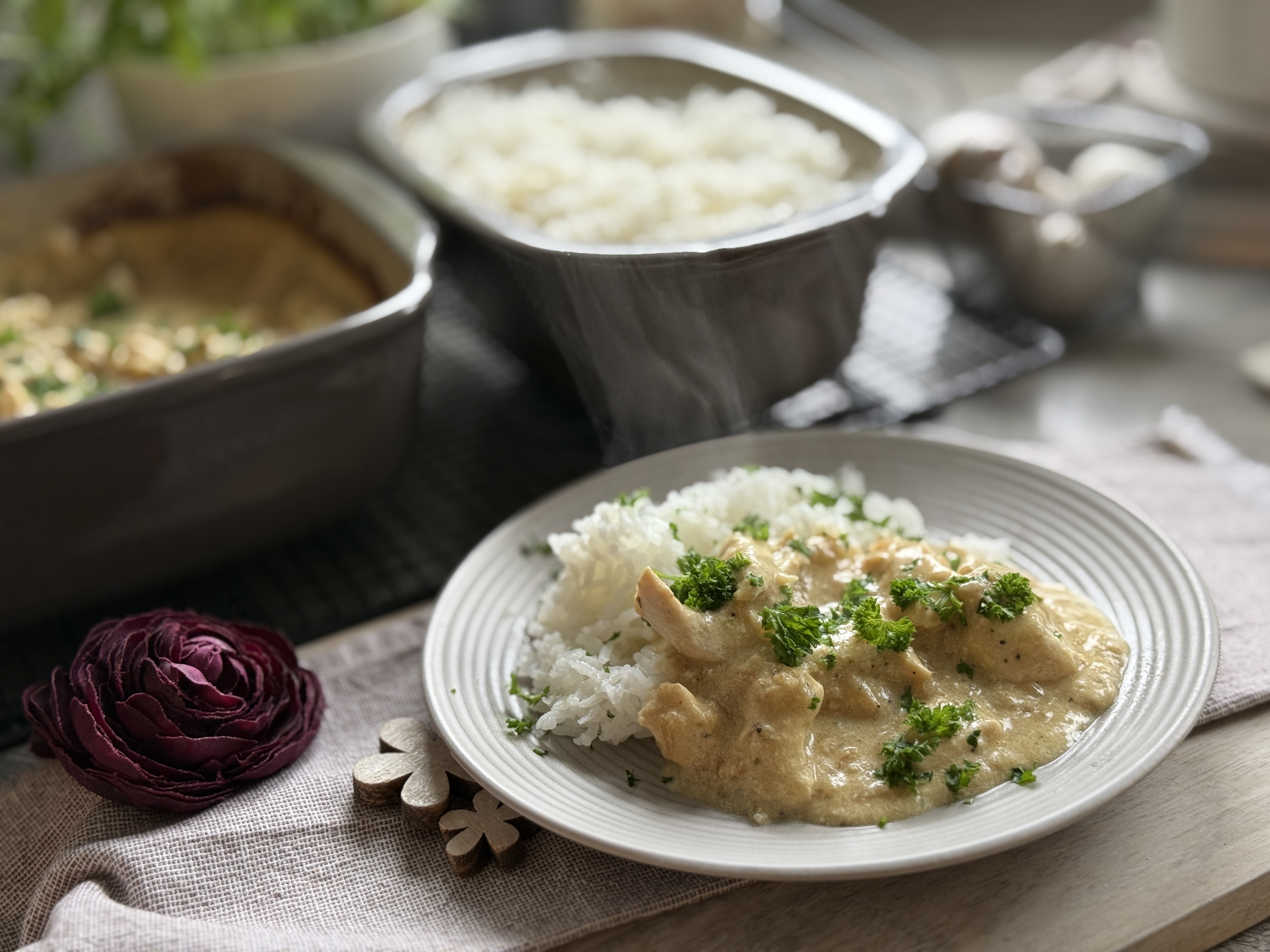 Zwiebel-Sahne-Hähnchen