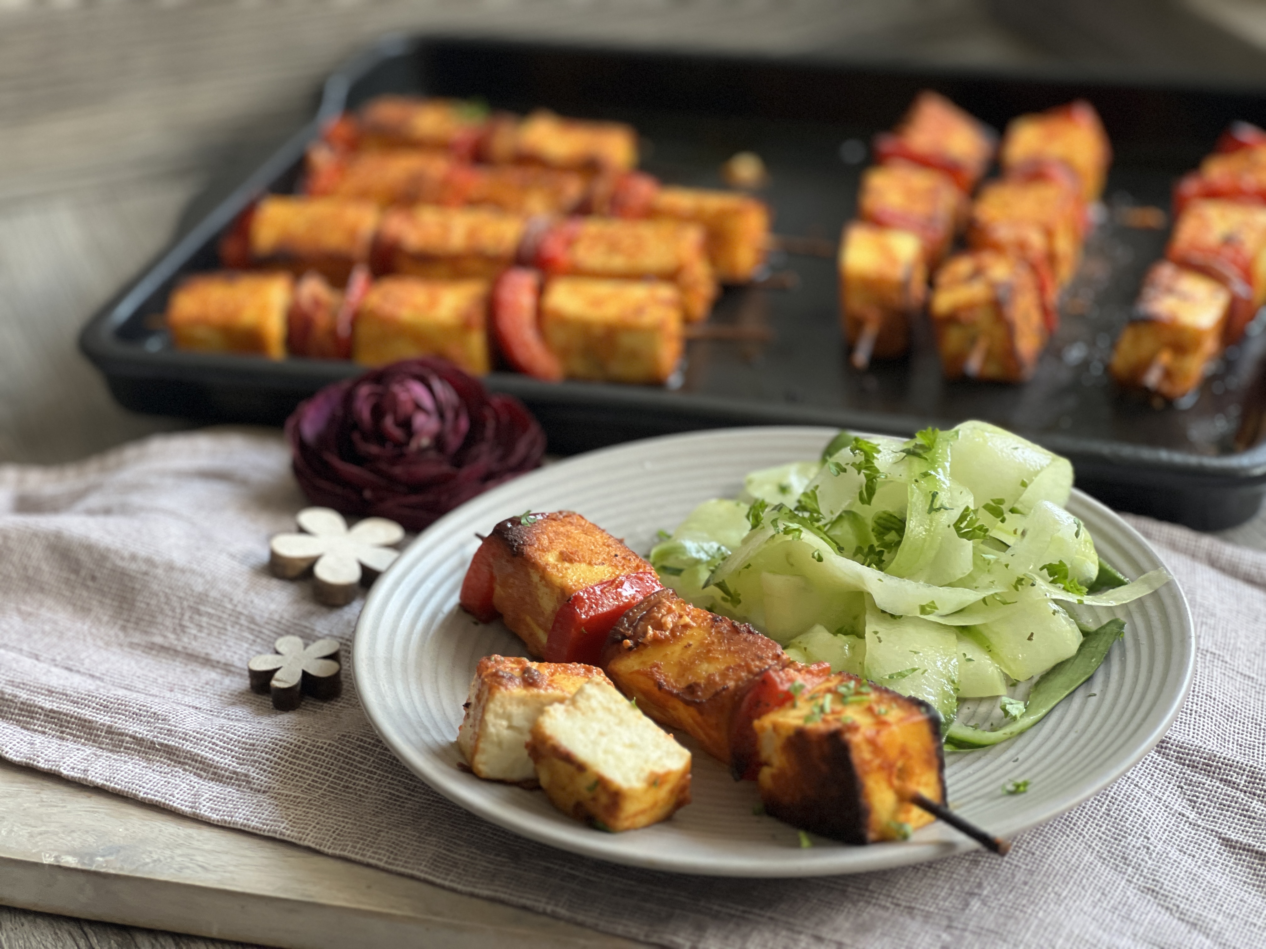 Paneer-Tikka-Spieße