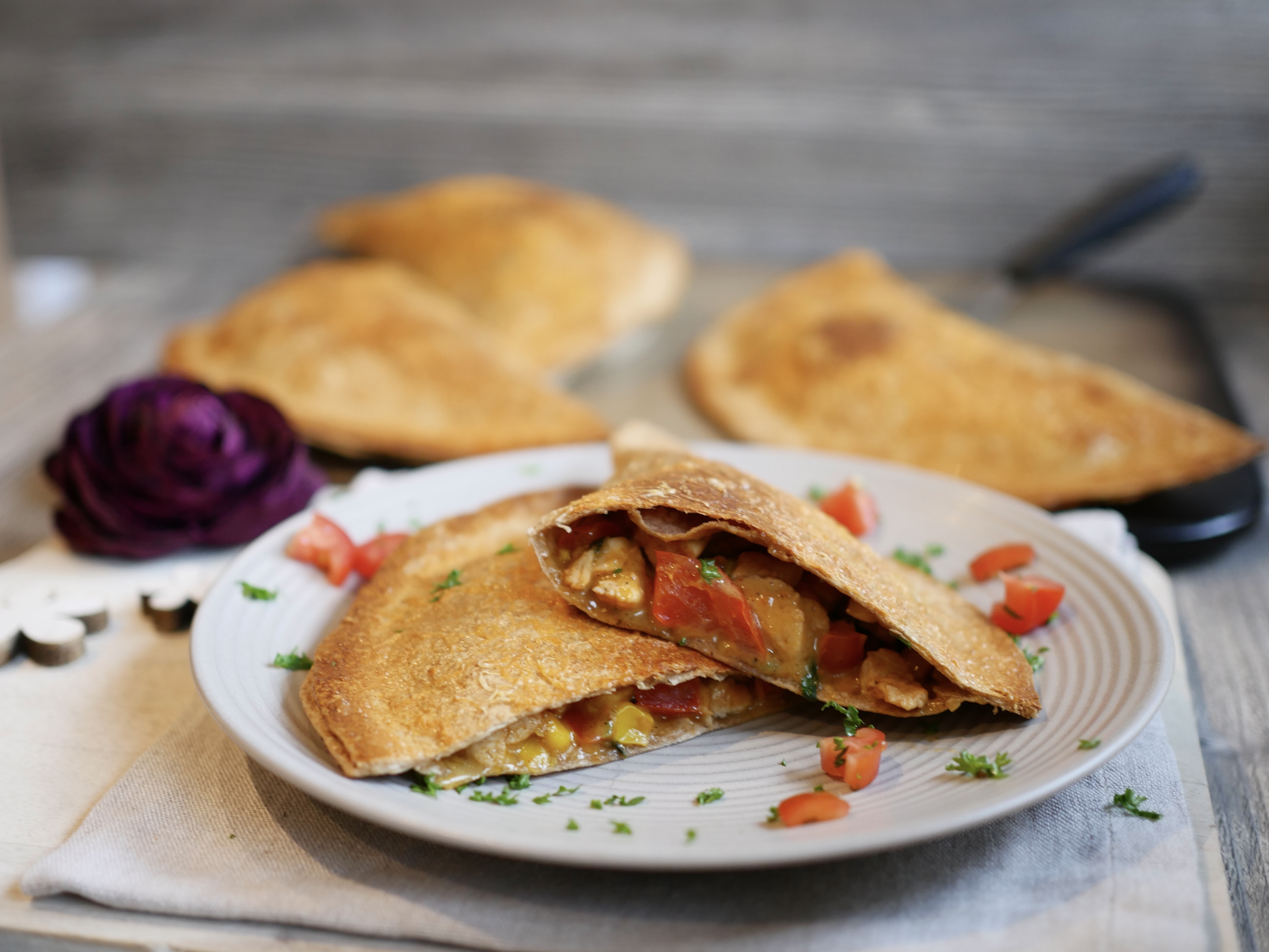 Quesadillas mit Hähnchenfüllung